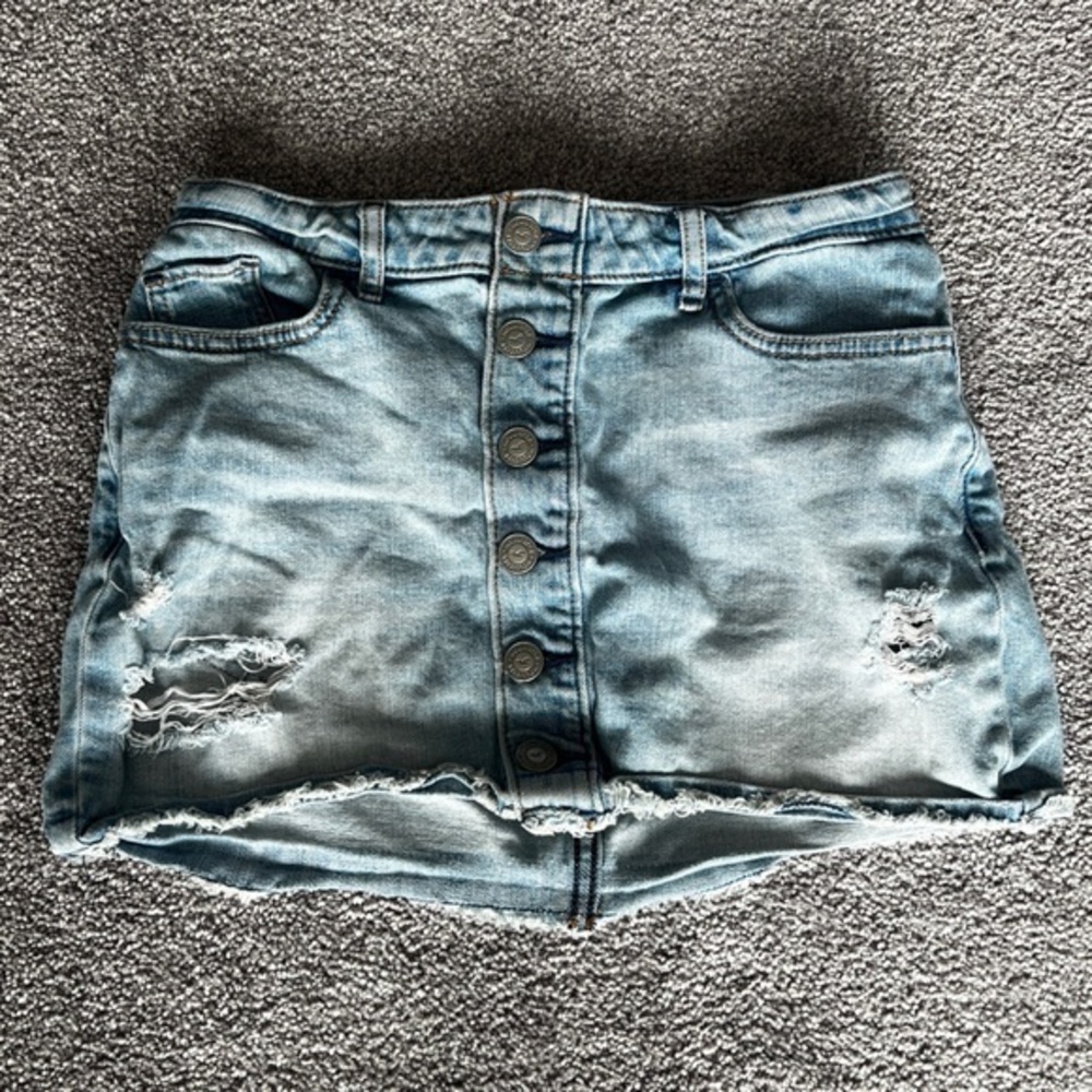 Hollister 5-Pocket Full Button-Up Jean Skirt Size 00 23W